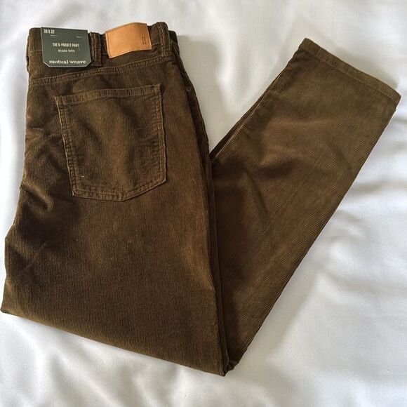 Corduroy Pants Mens 38 32 Relaxed Taper Mutual Weave - Picture 1 of 4